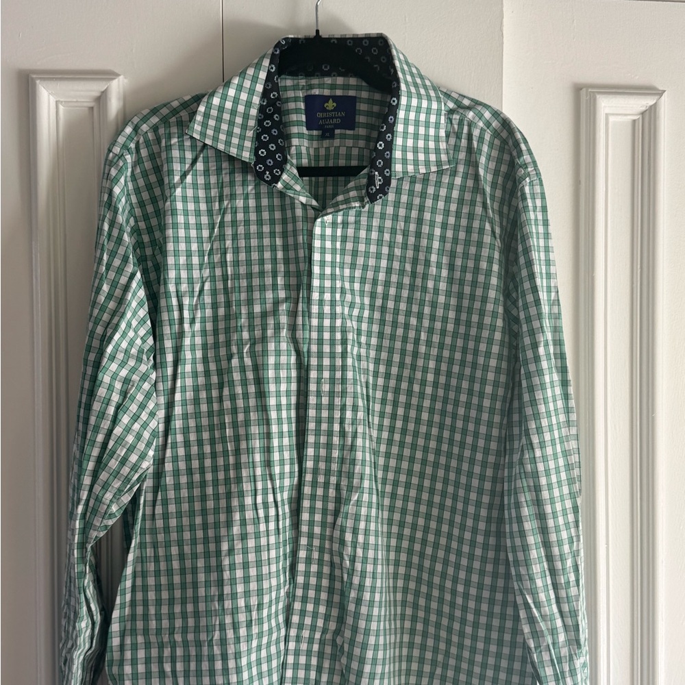 Christian aujard Green Checkered Men's Shirt